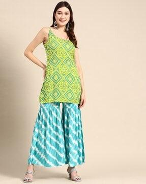 printed kurta & palazzos set