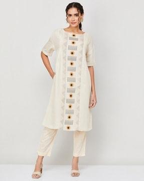 printed kurta with insert pockets