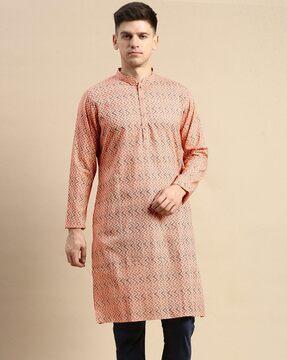 printed kurta with insert pockets