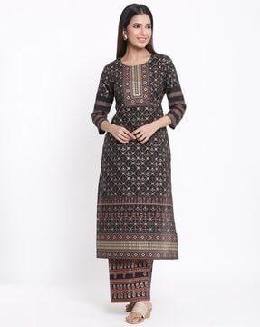 printed kurta with palazzo set