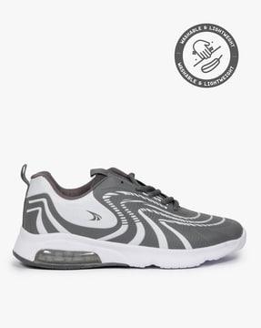 printed lace-up sports shoes