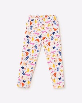 printed leggings with elasticated waist