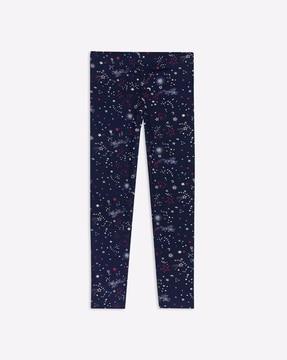 printed leggings with elasticated waist