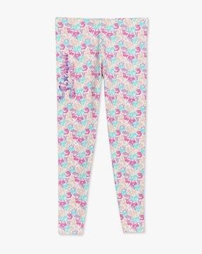 printed leggings with elasticated waist