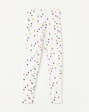 printed leggings with elasticated waist