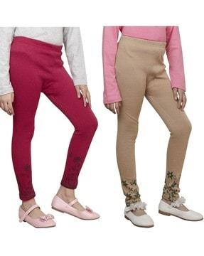 printed leggings with elasticated waist