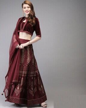 printed lehenga choli set with dupatta