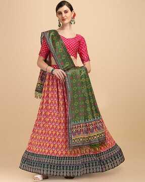 printed lehenga choli set with dupatta