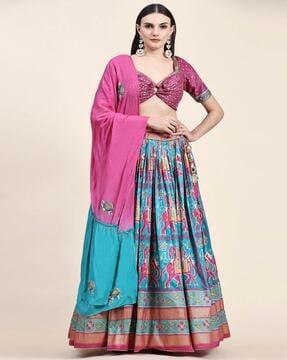 printed lehenga choli set with dupatta