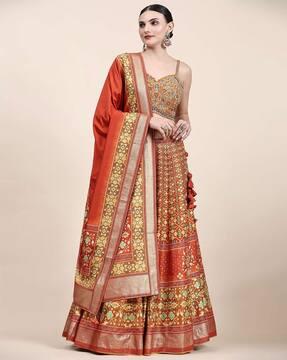 printed lehenga choli set with dupatta