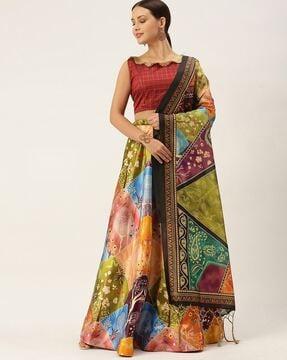 printed lehenga choli set with dupatta