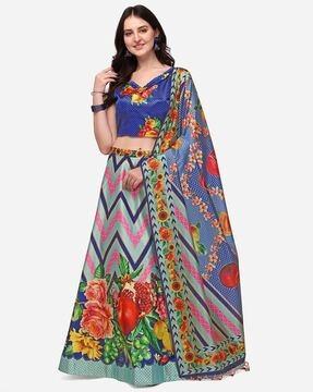 printed lehenga choli set with dupatta