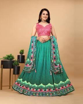 printed lehenga choli set with dupatta