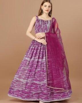 printed lehenga choli set with dupatta