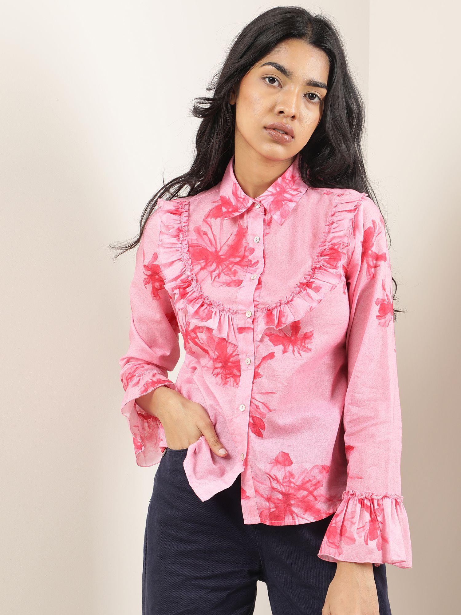 printed lenora pink shirt