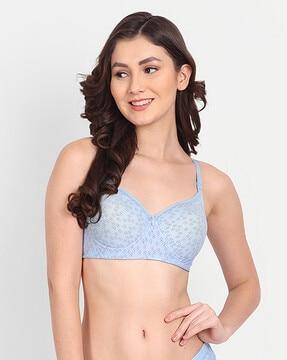 printed lightly-padded bra with full coverage