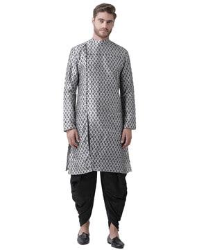 printed long kurta with front slit