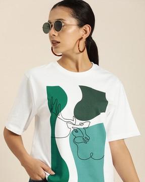 printed loose fit crew-neck t-shirt
