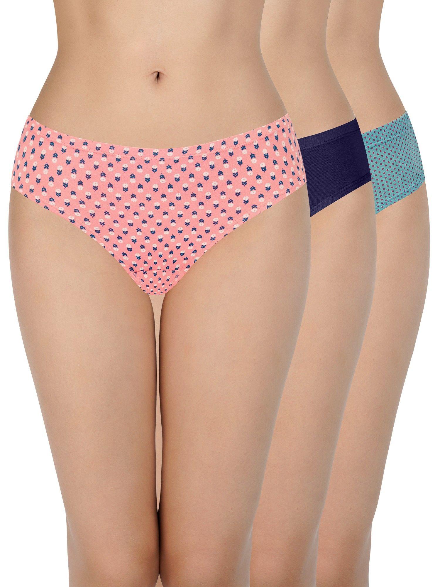 printed low rise bikini panties (pack of 3)