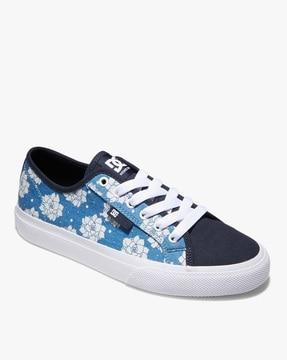 printed low-top lace-up casual shoes