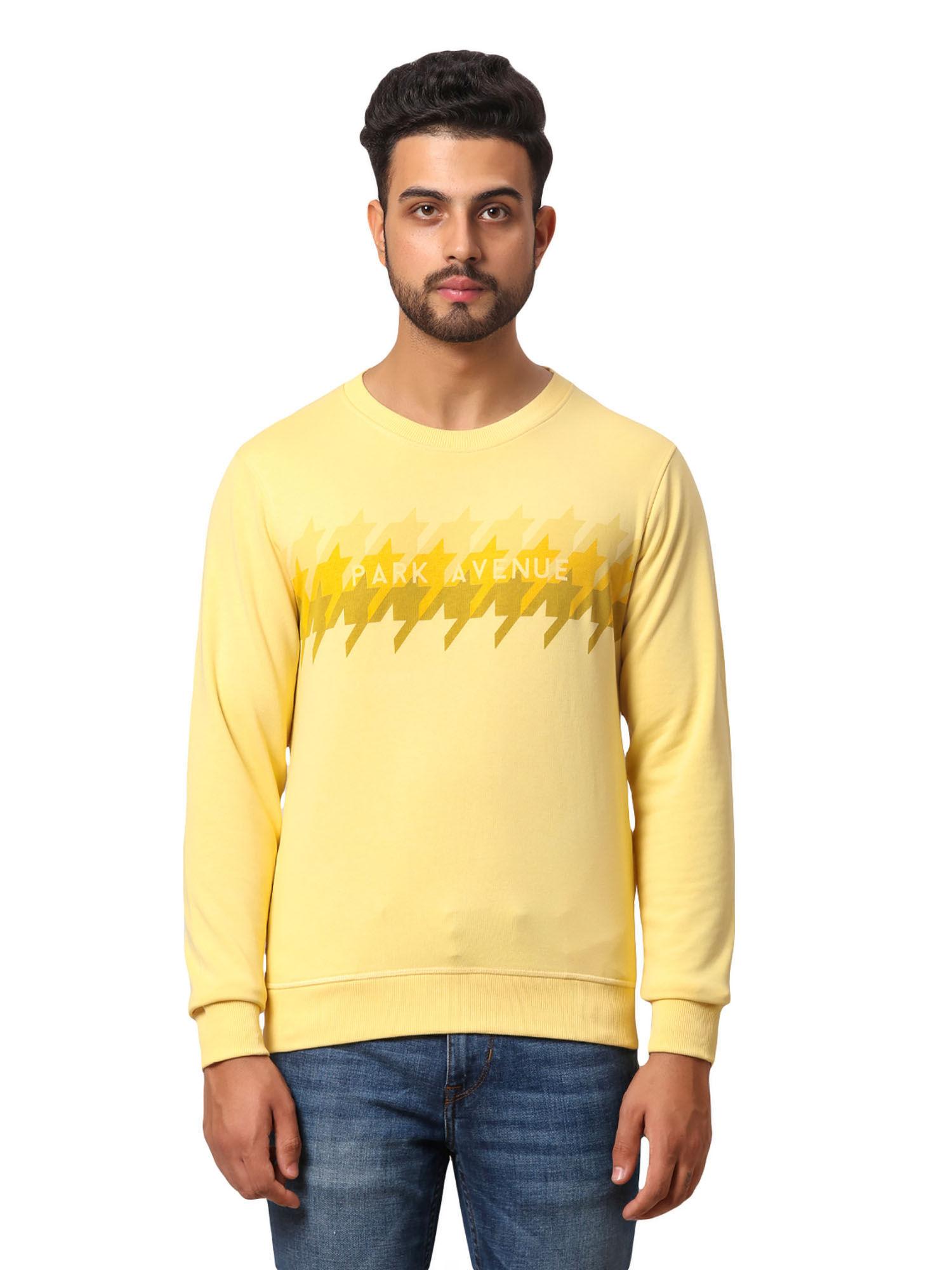 printed medium yellow sweatshirt