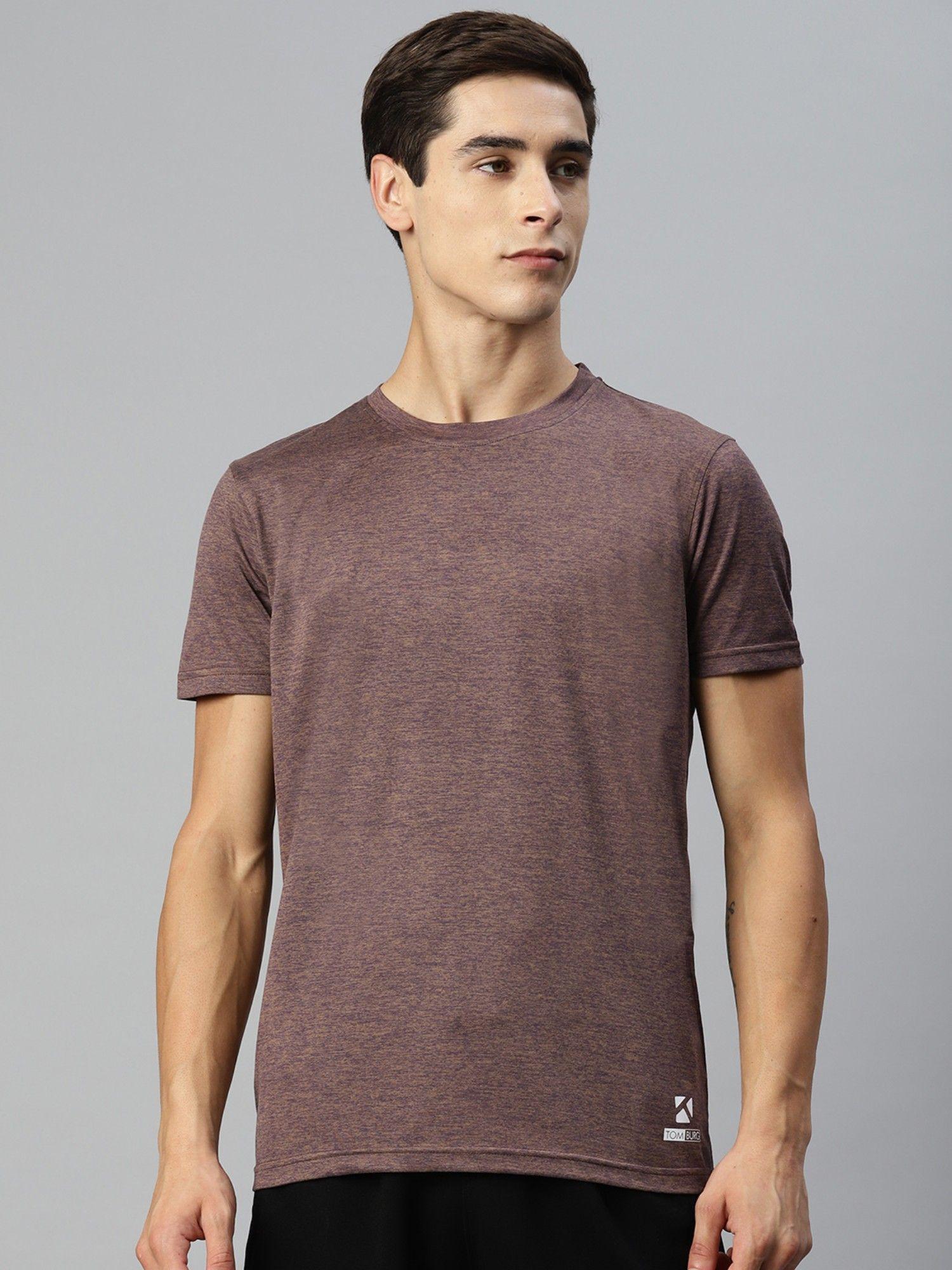 printed men round neck t-shirt metallic