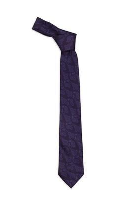 printed microfiber mens party wear neck tie - purple
