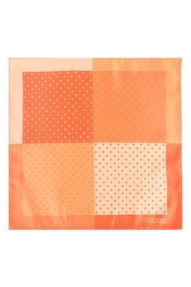 printed microfiber mens party wear pocket square - orange