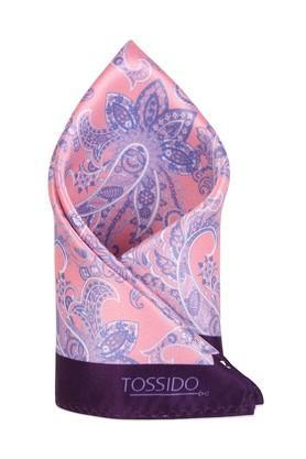 printed microfiber mens party wear pocket square - pink