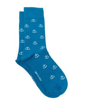 printed mid-calf length socks