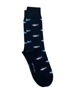 printed mid-calf length socks