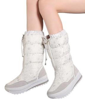 printed mid-calf snowboots