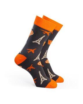 printed mid-length socks