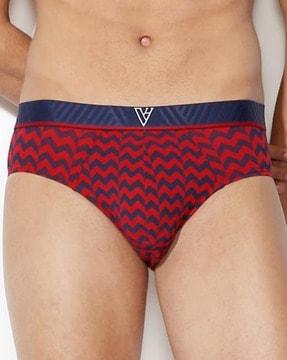 printed mid-rise briefs with elasticated waistband