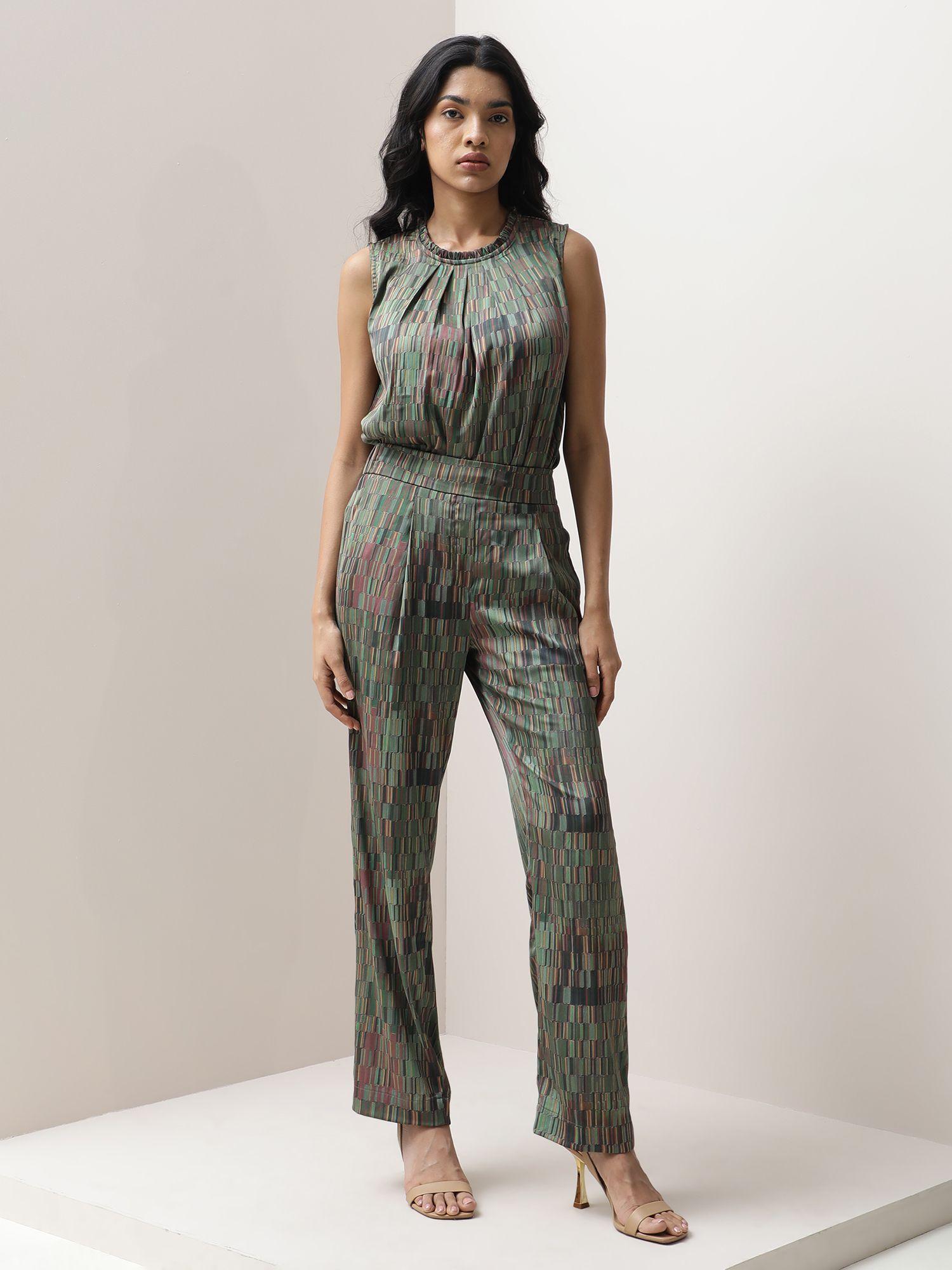 printed millie olive trouser