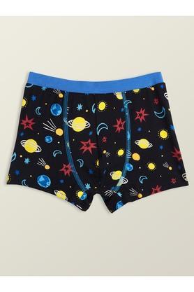 printed modal relaxed fit boys trunks - black