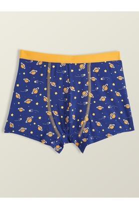 printed modal relaxed fit boys trunks - blue