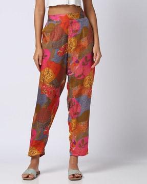 printed modal satin pants