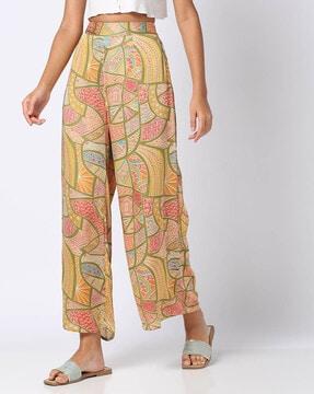 printed modal satin pants