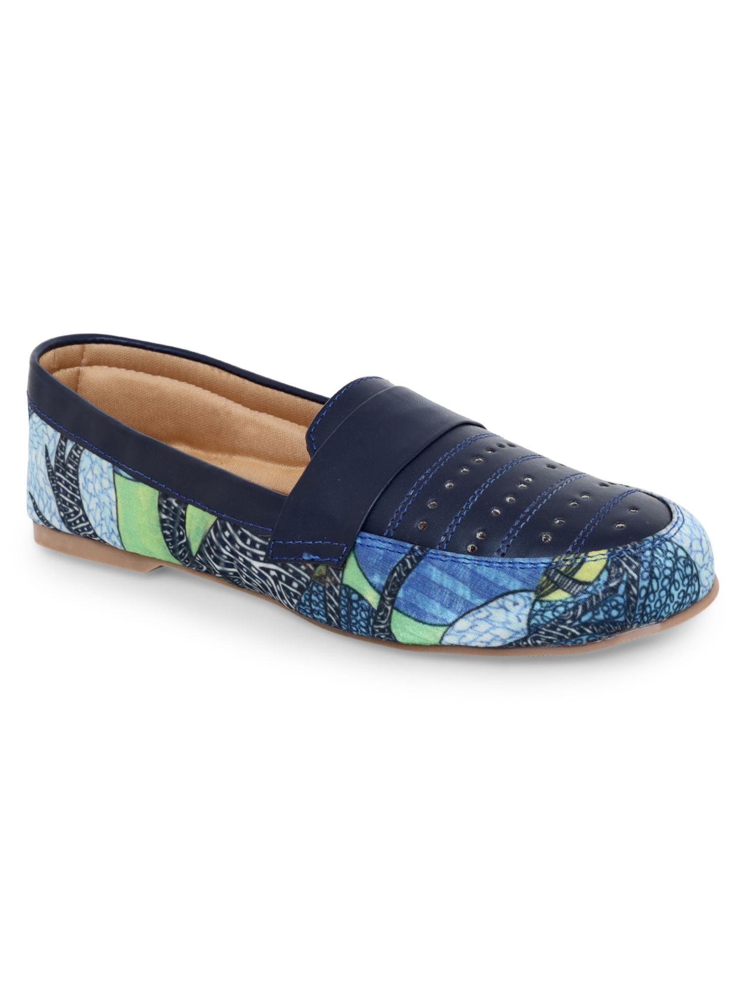 printed multi color loafers