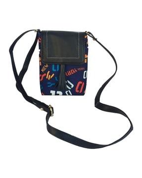 printed multi-purpose pouch with adjustable strap