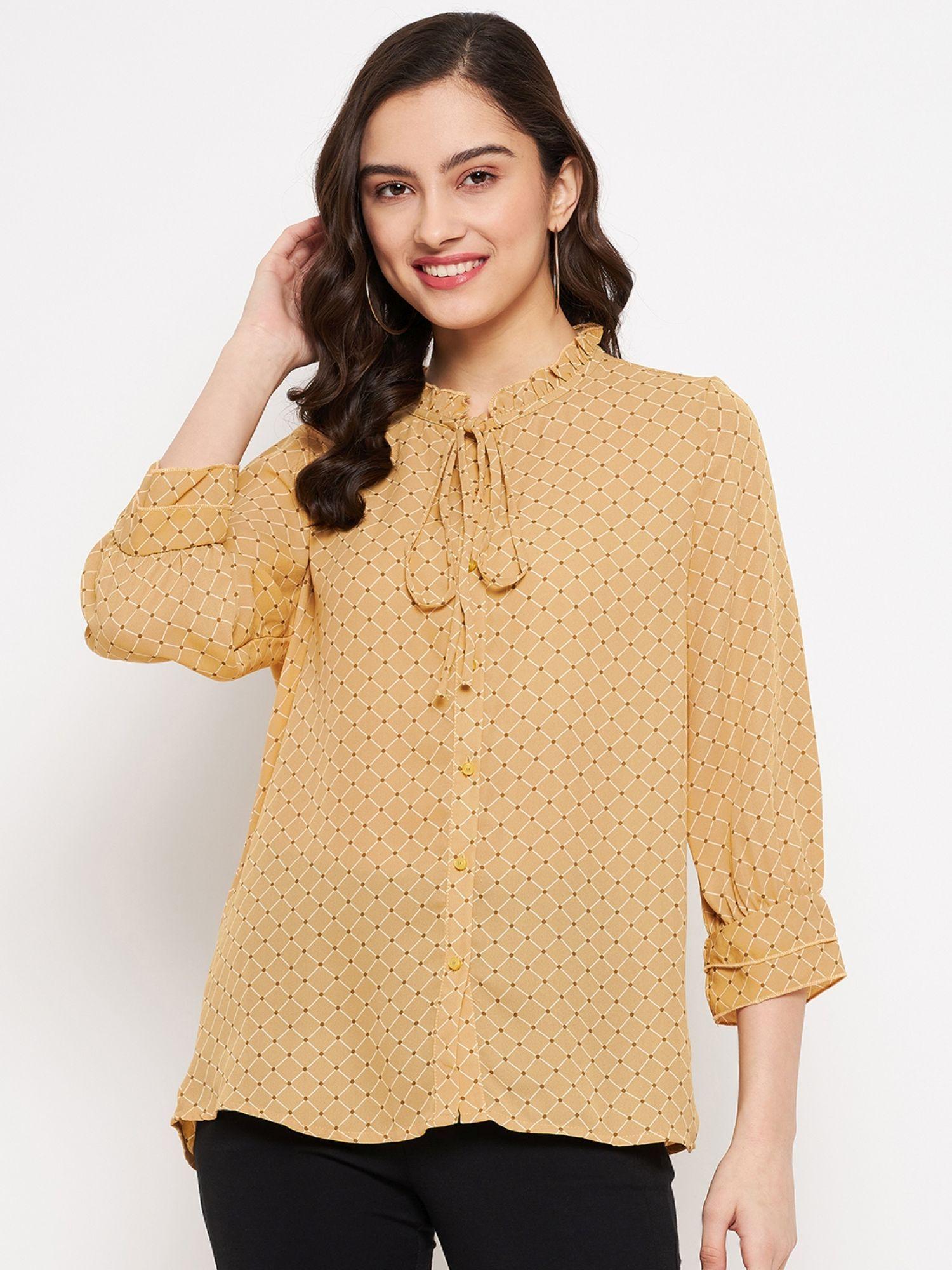 printed mustard top