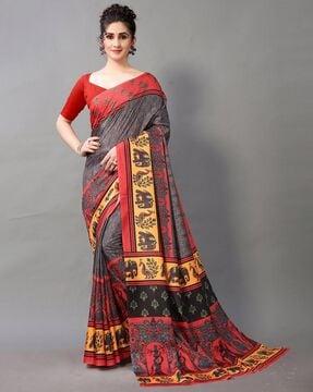 printed mysore silk saree