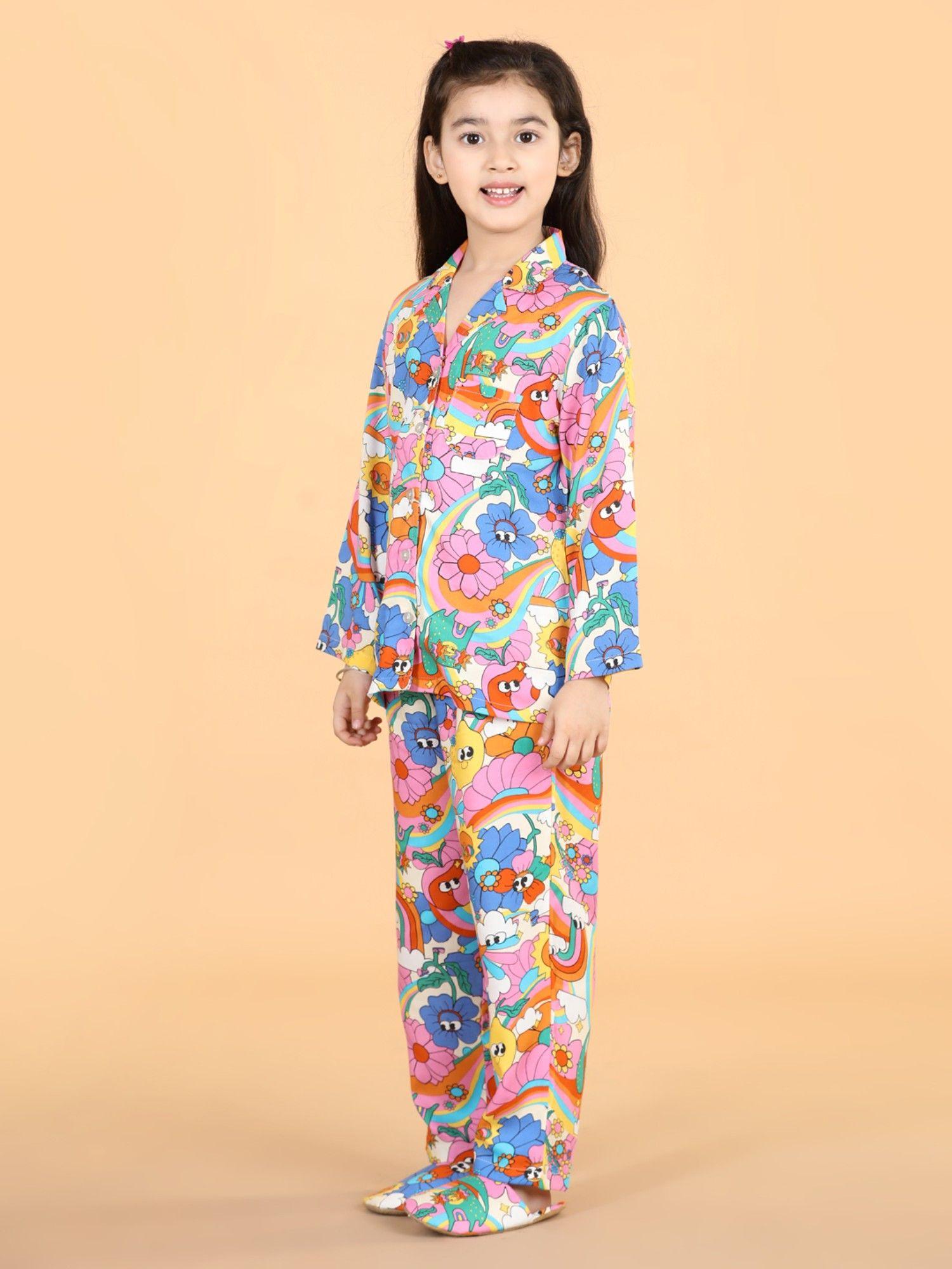 printed night suit multicolor (set of 2)