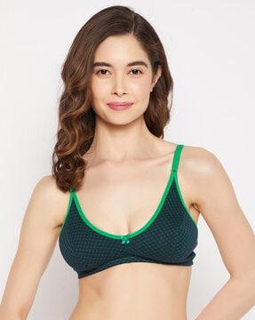 printed non-padded full-coverage non-wired bra