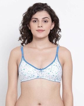 printed non-padded full-coverage non-wired bra