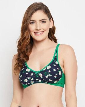 printed non-padded full-coverage non-wired bra