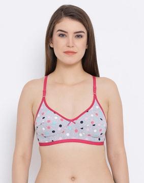 printed non-padded full-coverage non-wired bra