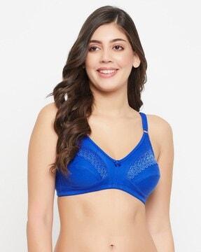 printed non-padded full-coverage non-wired bra