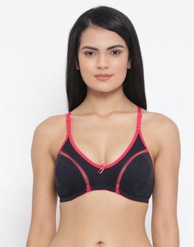 printed non-padded full-coverage non-wired bra